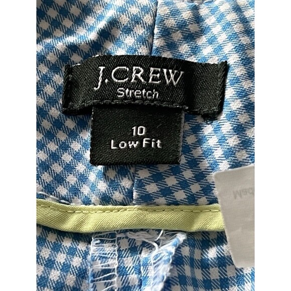J. Crew Gingham Pants Embroidered Seahorse Women Size 10 Coastal Preppy Nautical - Picture 3 of 9